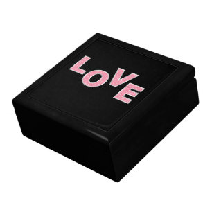 Black Love Pink Silver Glitter Gift Box