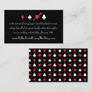 Black Love Struck Casino Wedding Online RSVP Card