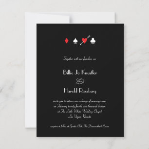 Black Love Struck Las Vegas Wedding Invitation
