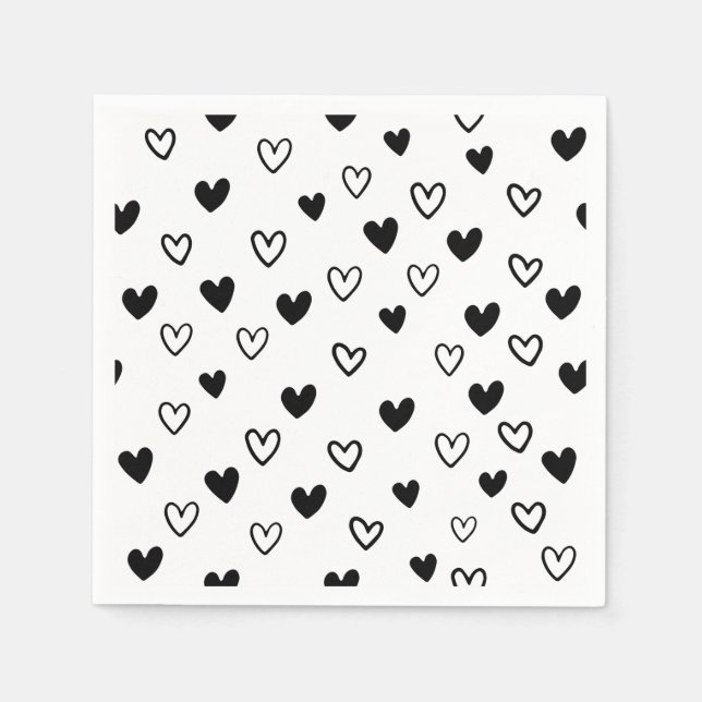 Black Love Valentine Day  Napkins (Front)