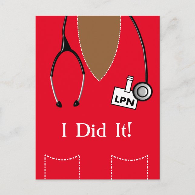 Black LPN Nurse Graduation Announcement  Postcard (Front)