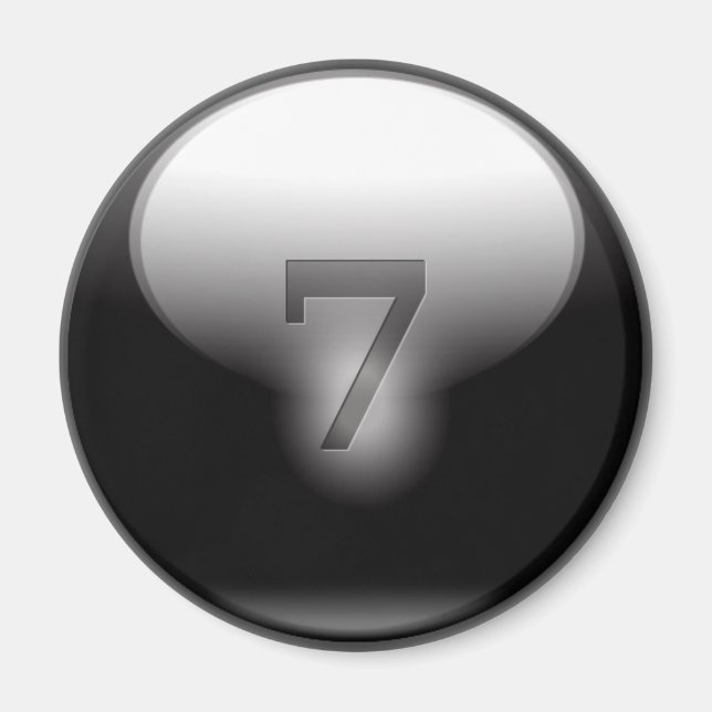 Black Lucky 7 Magnet (Front)
