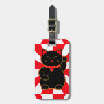 Black Lucky Cat Luggage Tag at Zazzle