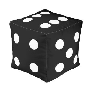 black lucky dice pouf