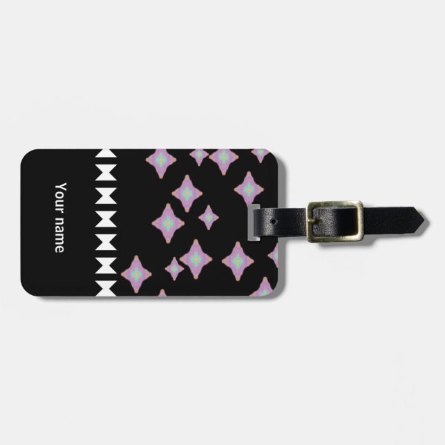 Black Luggage Tag with name tag (Front Horizontal)