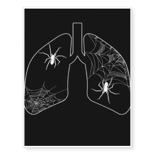 Black Lungs Spider Webs   Halloween Spider Temporary Tattoos