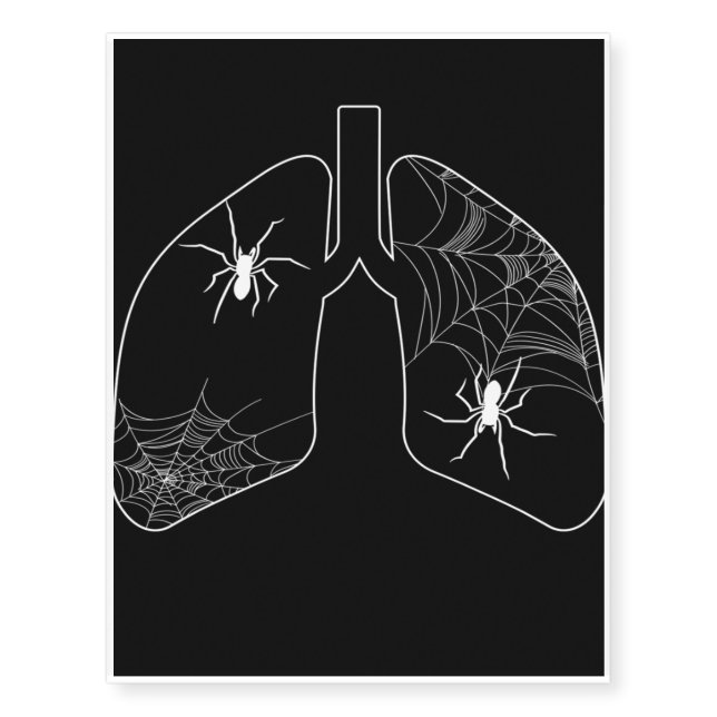 Black Lungs Spider Webs | Halloween Spider Temporary Tattoos (Front)