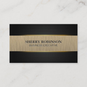 Black Lux Mesh Metallic Gold Brushed Banner Business Card