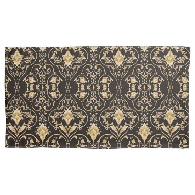 Black Luxurious Pattern  Pillow Case (Front)