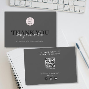 Black Luxury Business Thank You Logo Social Media