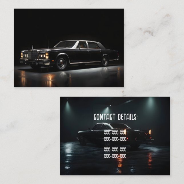 Black luxury car business card (Front/Back)