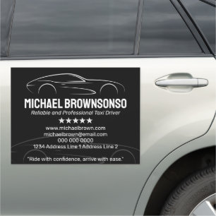 Black Luxury Car Driver Illustration Design Magnet