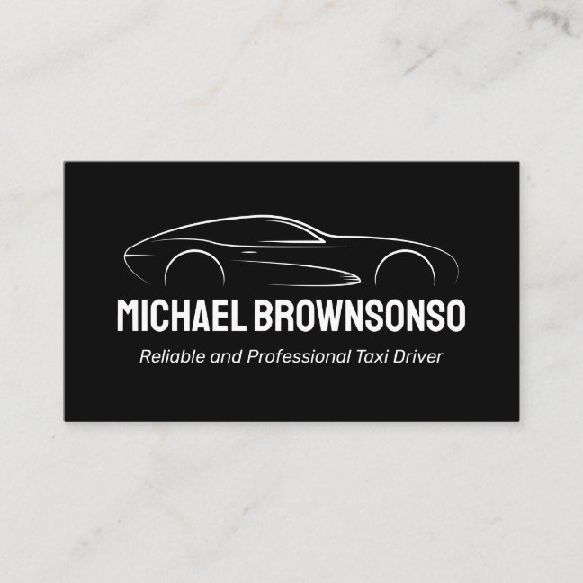 Black Luxury Car Illustration Design Business Card