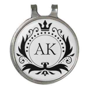 Black Luxury Crown Monogram Golf Hat Clip