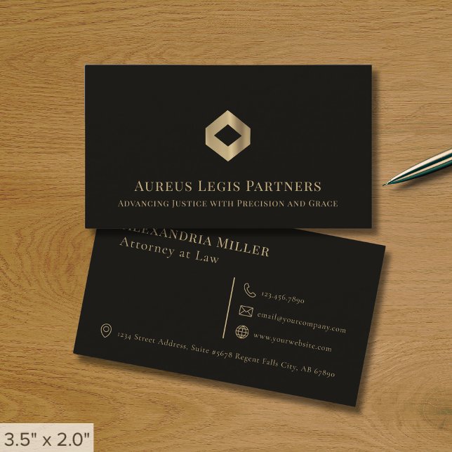 Black Luxury Logo Business Card (Creator Uploaded)
