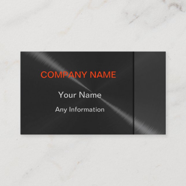 Black Luxury Metal Business Cards (Front)