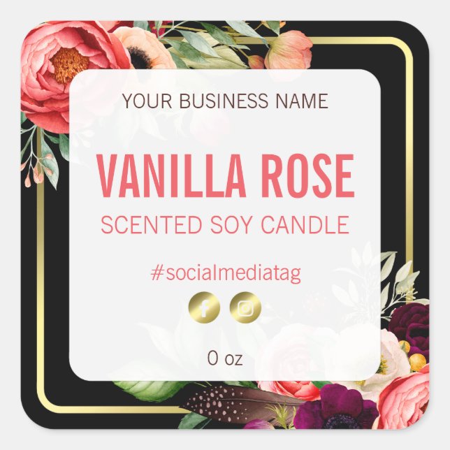 Black Luxury Product Labels (Front)