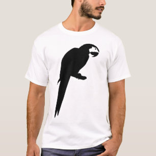 Black Macaw Parrot Bird Silhouette T-Shirt
