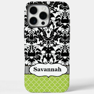 Black Macki Damask Moroccan Personalized iPhone iPhone 16 Pro Max Case