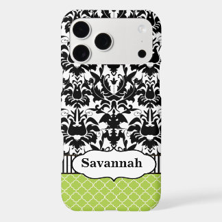 Black Macki Damask Moroccan Personalized iPhone 17 Pro Max Case