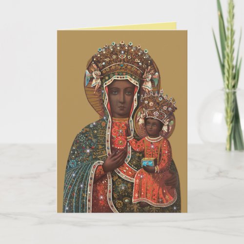 Black Madonna and Child Christmas Card DRB Version