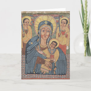 Black Madonna and Child, Ethiopian Christmas Holiday Card