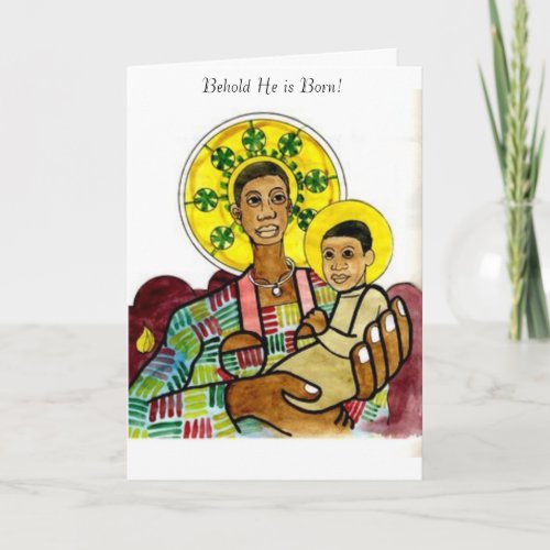 Black Madonna and Child Holiday Card