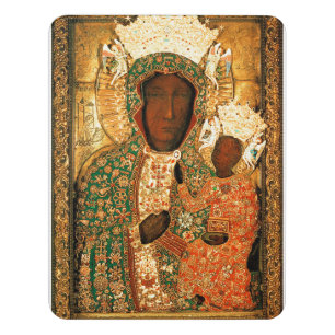 Black Madonna and Child Our Lady of Czestochowa Door Sign