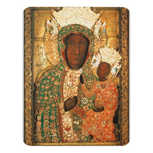 Black Madonna and Child Our Lady of Czestochowa Door Sign