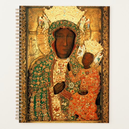 Black Madonna and Child Our Lady of Czestochowa Planner