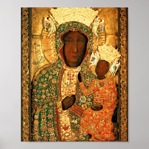 Black Madonna and Child Our Lady of Czestochowa Poster