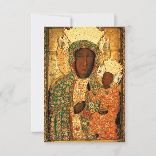 Black Madonna and Child Our Lady of Czestochowa Thank You Card