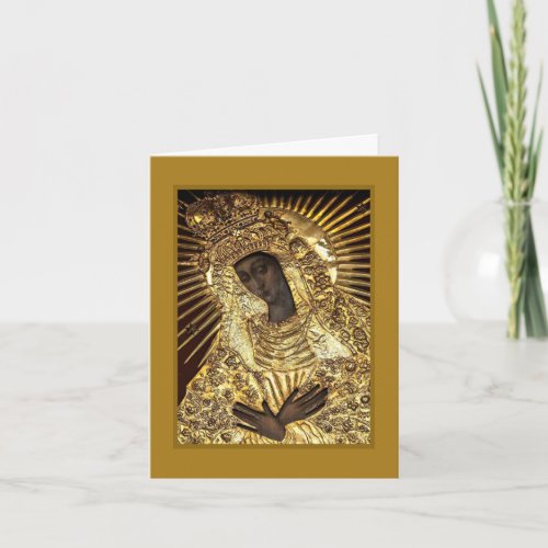 BLACK MADONNA in Golden Riza Oklad Revetment  Card