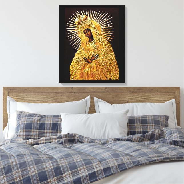 Black Madonna in Prayer ...   Canvas Print (Insitu(Bedroom))