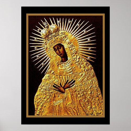 Black Madonna in Prayer   Poster