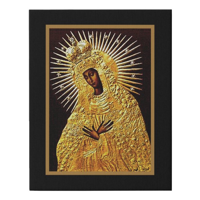 Black Madonna in Prayer ...  Poster Faux Canvas Print (Front)