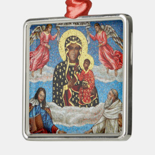 Black Madonna Mosaic Metal Ornament