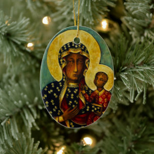 Black Madonna of Częstochowa Ceramic Ornament