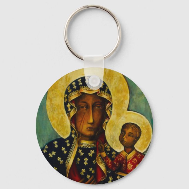 Black Madonna of Częstochowa Keychain (Front)