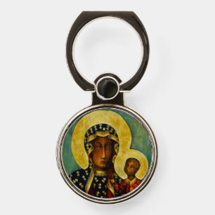 Black Madonna of Częstochowa Phone Ring Stand