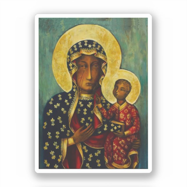 Black Madonna of Częstochowa Sticker (Front)