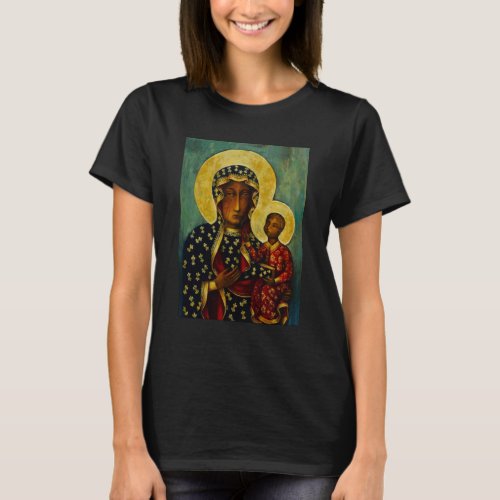 Black Madonna of Częstochowa T_Shirt