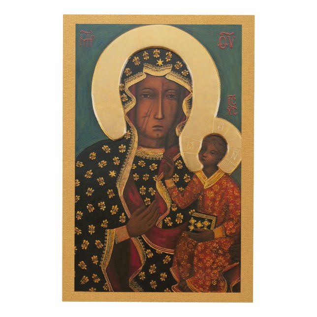 Black Madonna of Częstochowa Wood Wall Art (Front)
