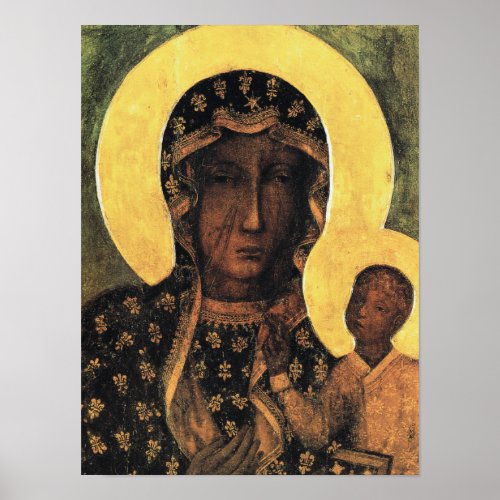 Black Madonna Poland Our Lady Czestochowa Virgin Poster