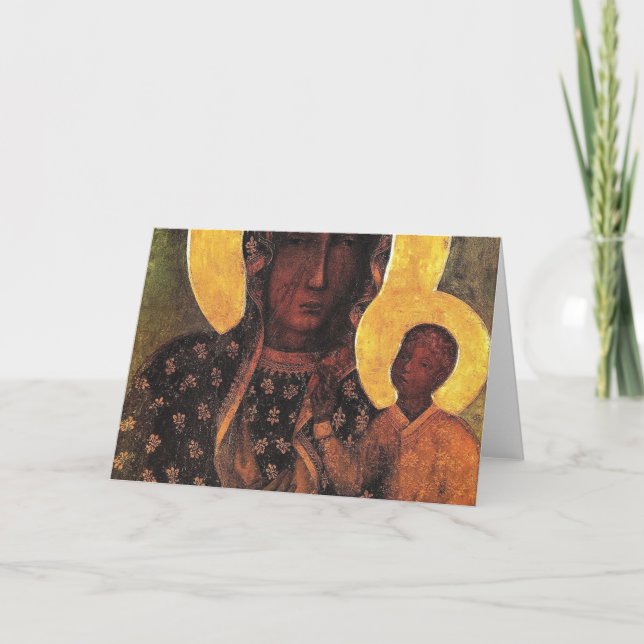 Black Madonna Poland Our Lady Of Czestochowa Card (Front)