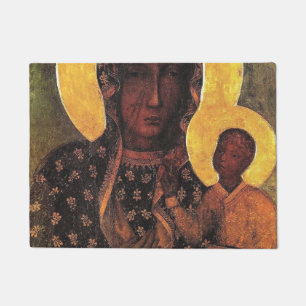 Black Madonna Poland Our Lady Of Czestochowa Doormat