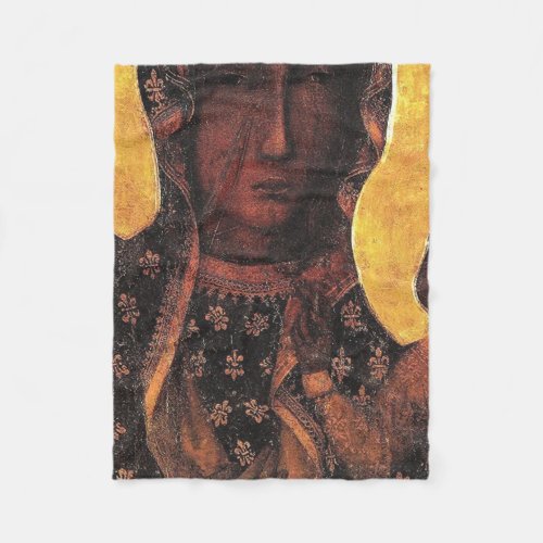 Black Madonna Poland Our Lady Of Czestochowa Fleece Blanket