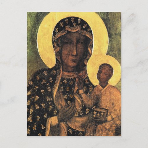 Black Madonna Poland Our Lady of Czestochowa print Postcard
