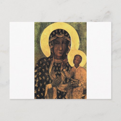 Black Madonna Poland Our Lady of Czestochowa print Postcard