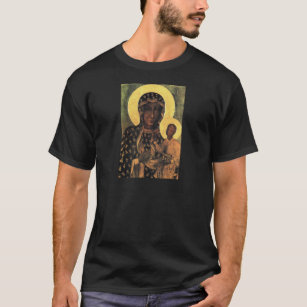 Black Madonna Poland Our Lady of Czestochowa print T-Shirt